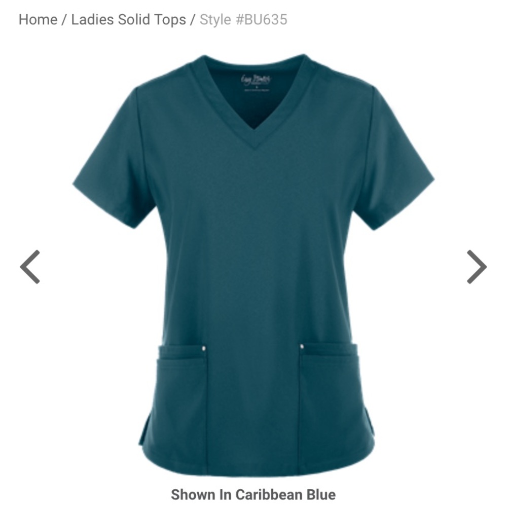 Caribbean blue scrub top (have matching pants)